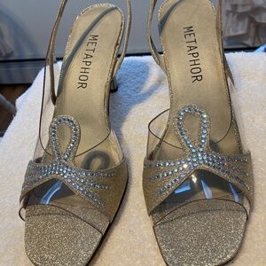 WOMENS GOLD 3”HEEL DRESS SHOES